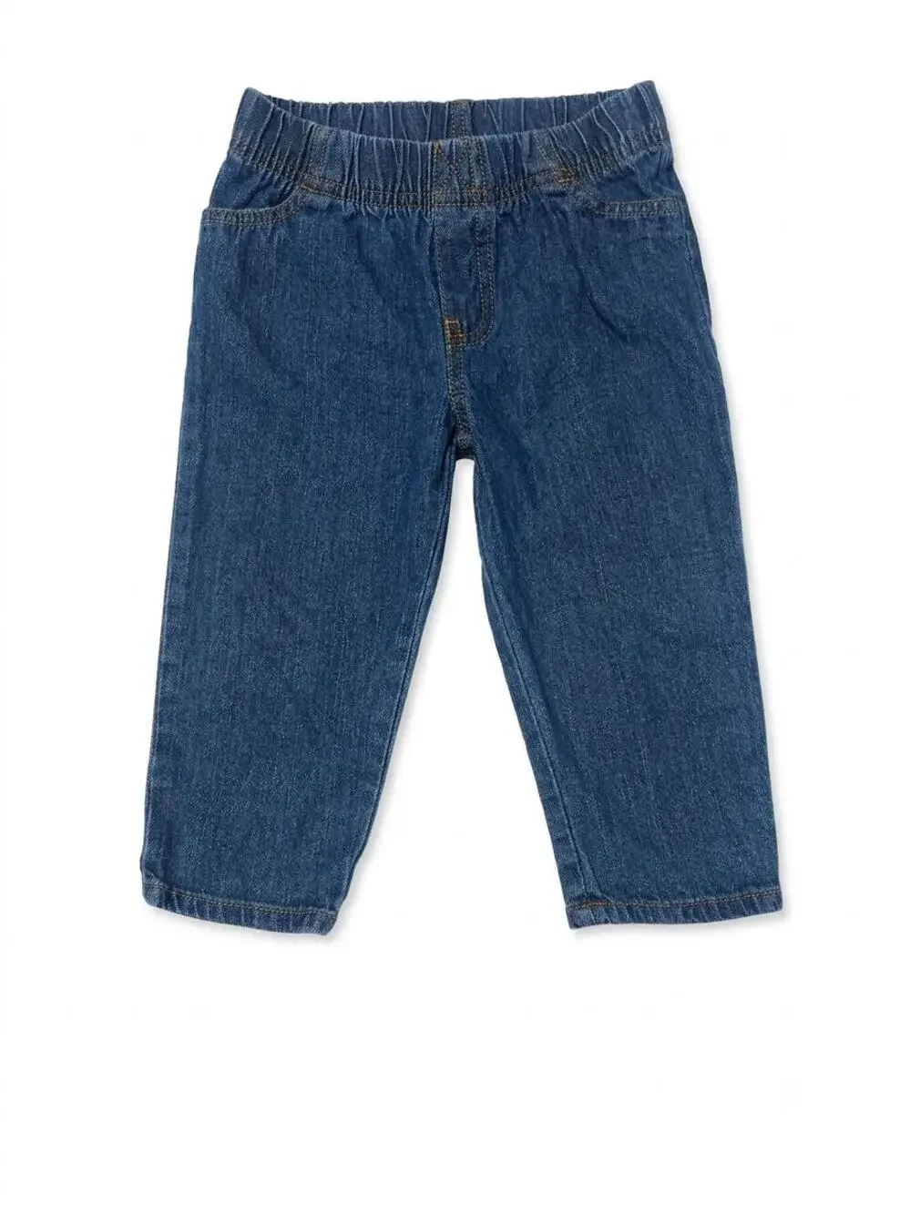 Classic Medium Wash Elastic Waist Denim Jeans / Pants